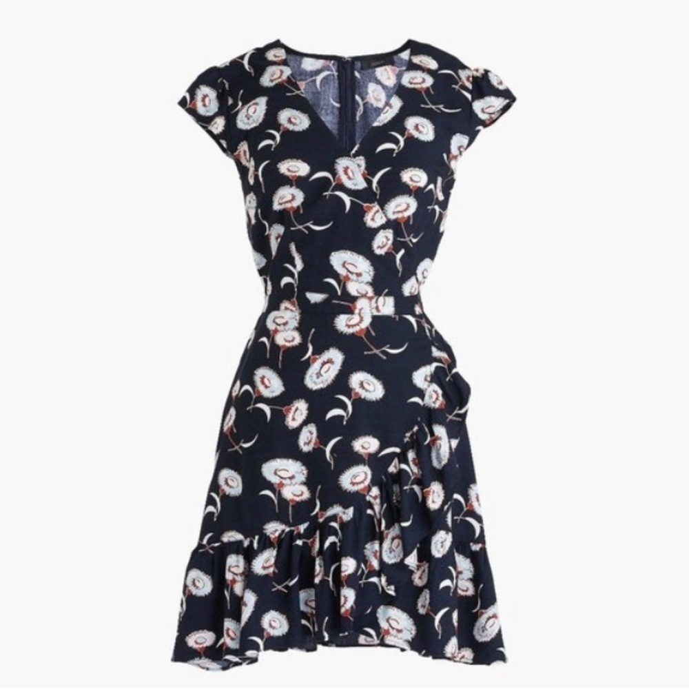 J.Crew Mercantile faux-wrap mini dress floral